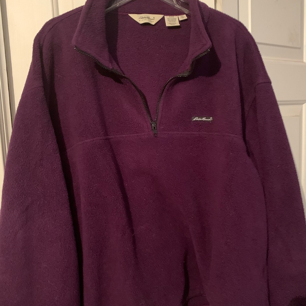 Eddie Bauer 3/4 zip pullover sweatshirt.  Plum colored.